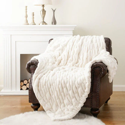 Reversible Rabbit Fur Blanket